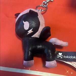 Used Tokidoki Black and Pink Character Keychain
